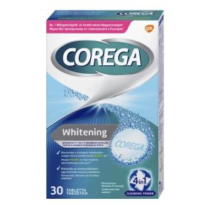 Corega Whitening Καθαριστικό Οδοντοστοιχίας 30 ταμπλέτες